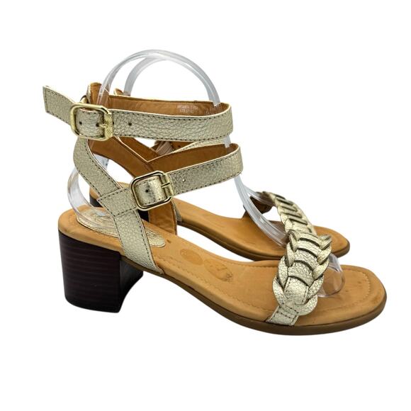 Sperry Top Sider Gold Cup Vivian Mora Platinum Gold Leather Heeled Sandals - Picture 3 of 10